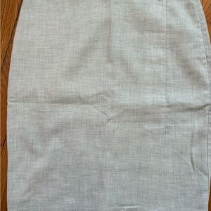 Ann Taylor Cream Linen-Blend Pencil Skirt